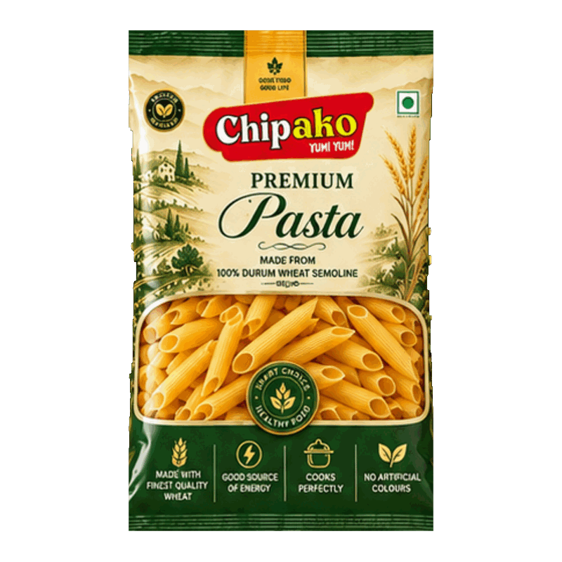 Chipako Penne pack and pasta shapes